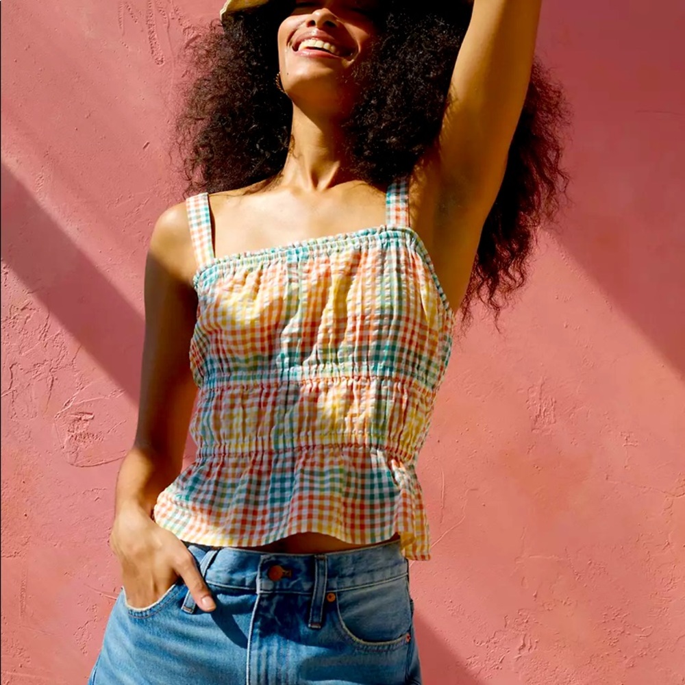 Sophia Seersucker Peplum Tank Top
MADEWELL